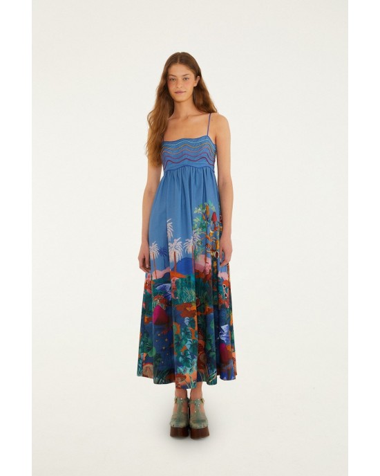 Farm Rio Dream Landscape Sleeveless Maxi Φόρεμα