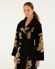 Farm Rio Bold Flowers Black Fleece Παλτό Farm Rio Bold Flowers Black Fleece Παλτό