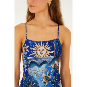 Farm Rio Blue Mystical Maxi Φόρεμα