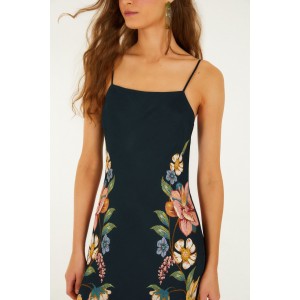 Farm Rio Maira Dark Blue Floral Viscose Maxi Φόρεμα