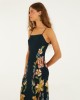 Farm Rio Maira Dark Blue Floral Viscose Maxi Φόρεμα