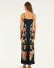 Farm Rio Maira Dark Blue Floral Viscose Maxi Φόρεμα