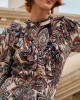 Farm Rio Tapestry Flowers Long Sleves Mini Φόρεμα