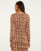 Farm Rio Golden Medal Long Sleeve Ruched Mini Φόρεμα