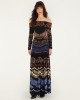 Farm Rio Nicole Long Sleeve Strapless Maxi Φόρεμα