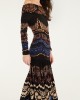 Farm Rio Nicole Long Sleeve Strapless Maxi Φόρεμα