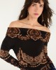 Farm Rio Nicole Long Sleeve Strapless Maxi Φόρεμα