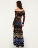 Farm Rio Nicole Long Sleeve Strapless Maxi Φόρεμα