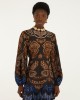 Farm Rio Nicole Ruffled Long Sleeve Mini Φόρεμα