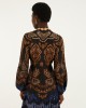 Farm Rio Nicole Ruffled Long Sleeve Mini Φόρεμα