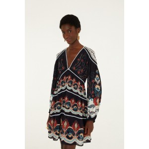 Farm Rio Nikita Winter Long Sleeve Mini Φόρεμα
