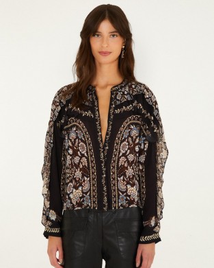 Farm Rio Daniela Long Sleeve Ruffled Μπλούζα