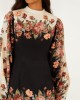 Farm Rio Winter Floral Long Sleeve Mini Φόρεμα