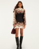 Farm Rio Winter Floral Long Sleeve Mini Φόρεμα