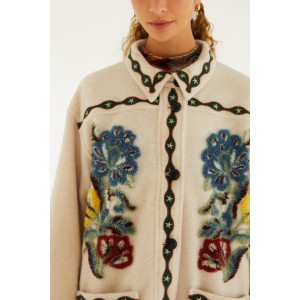 Farm Rio Lunar Boho Buttoned Fleece Παλτό