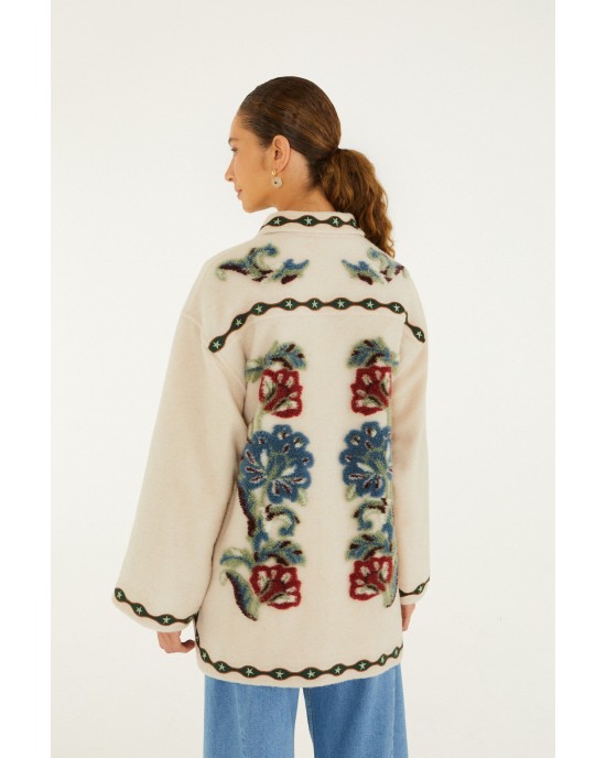 Farm Rio Lunar Boho Buttoned Fleece Παλτό