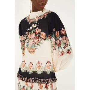 Farm Rio Winter Floral Long Sleeve Maxi Φόρεμα