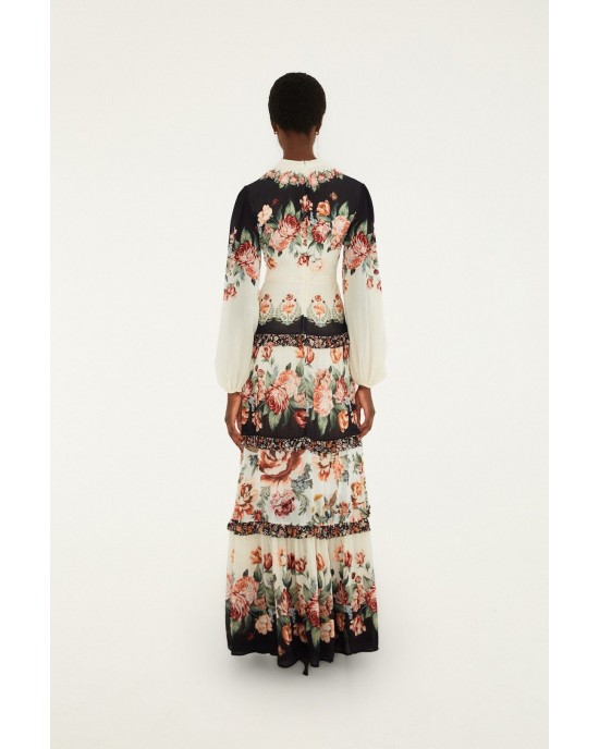 Farm Rio Winter Floral Long Sleeve Maxi Φόρεμα