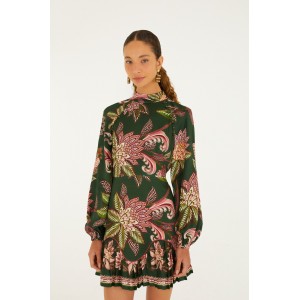Farm Rio Arabesque Paradise Floral Ruffled Hem Mini Φόρεμα