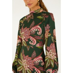 Farm Rio Arabesque Paradise Floral Ruffled Hem Mini Φόρεμα