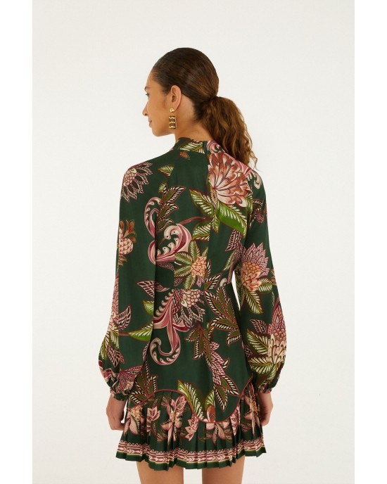 Farm Rio Arabesque Paradise Floral Ruffled Hem Mini Φόρεμα