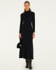 Farm Rio 3D Flower Long Sleeve Black Maxi Φόρεμα