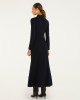 Farm Rio 3D Flower Long Sleeve Black Maxi Φόρεμα