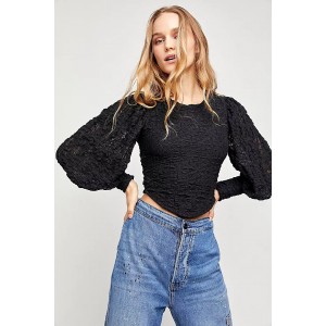 Free People Tea Time Top Μαύρο