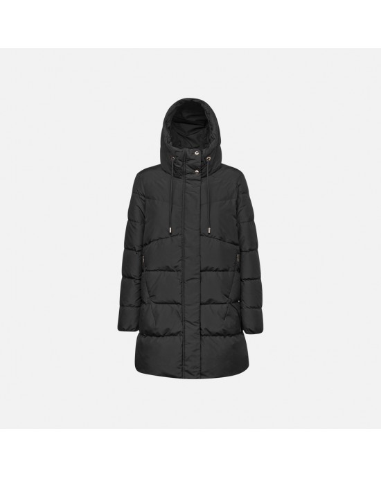 Geox Dalyla Black Long Parka Quilted Μπουφάν