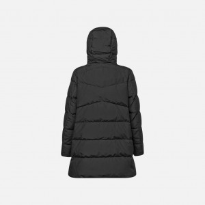 Geox Dalyla Black Long Parka Quilted Μπουφάν