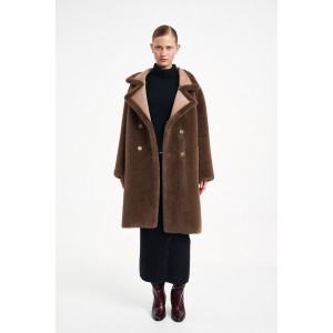Glox Faux Fur Brown Παλτό
