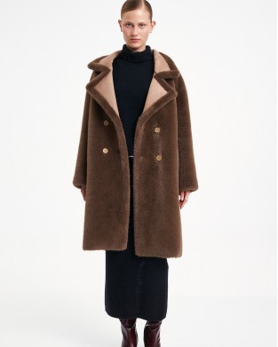 Glox Faux Fur Brown Παλτό