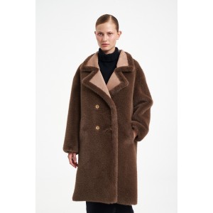 Glox Faux Fur Brown Παλτό
