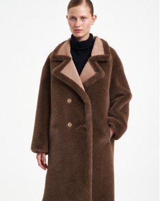 Glox Faux Fur Brown Παλτό