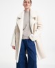 Glox Μάλλινο Παλτό Διπλής Όψης Off White