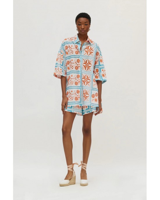 Hemithea Janna Capri Blue Πουκάμισο