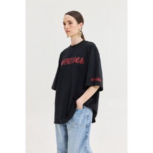 Hemithea Cheetah Metal Vibes T-shirt Black Μπλούζα