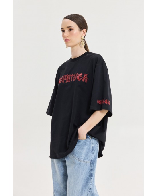 Hemithea Cheetah Metal Vibes T-shirt Black Μπλούζα