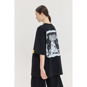 Hemithea Cheetah Space T-shirt Black Μπλούζα