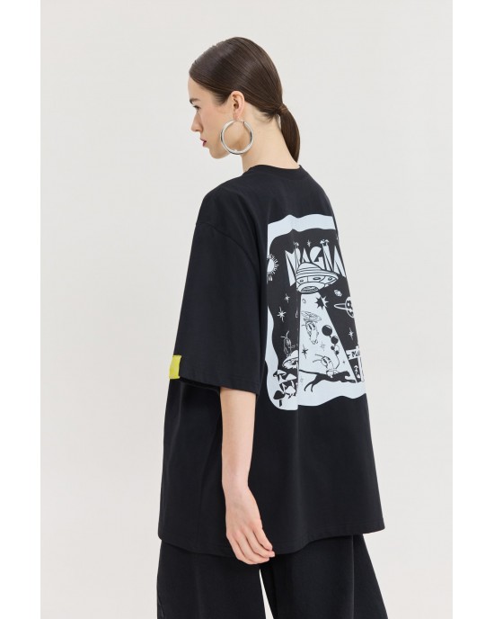 Hemithea Cheetah Space T-shirt Black Μπλούζα