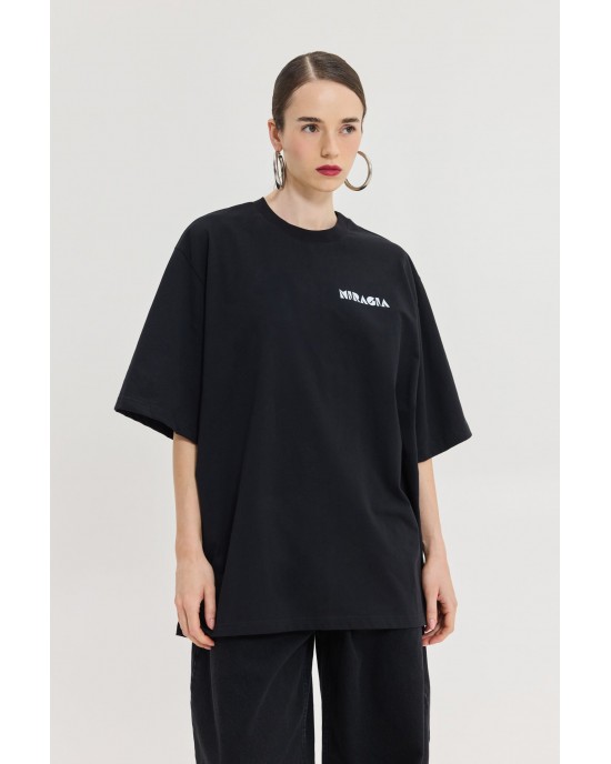 Hemithea Cheetah Space T-shirt Black Μπλούζα
