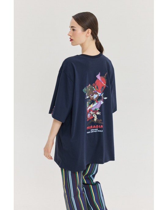 Hemithea Cheetah Miragia T-shirt Blue Μπλούζα