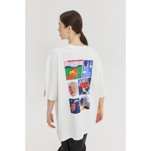 Hemithea Cheetah One Day At Miragia T-shirt Off White Μπλούζα