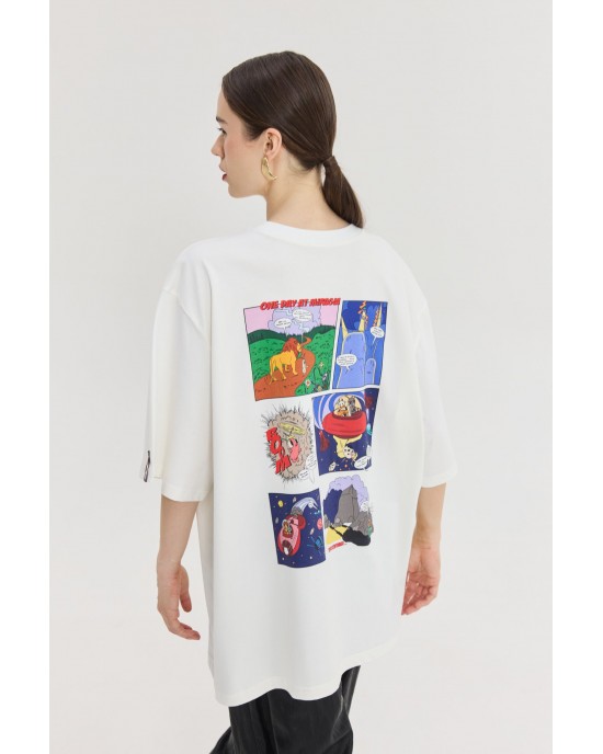 Hemithea Cheetah One Day At Miragia T-shirt Off White Μπλούζα
