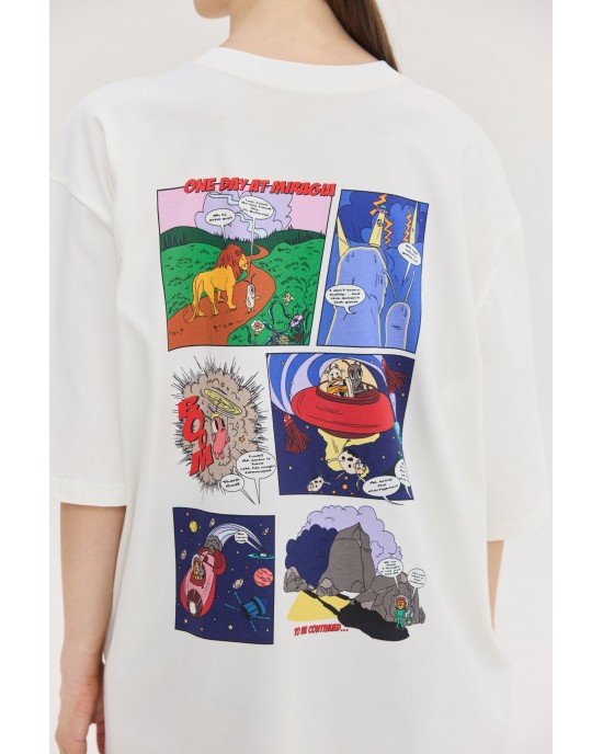 Hemithea Cheetah One Day At Miragia T-shirt Off White Μπλούζα