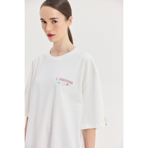 Hemithea Cheetah Rainbow Floyd T-shirt Off White Μπλούζα