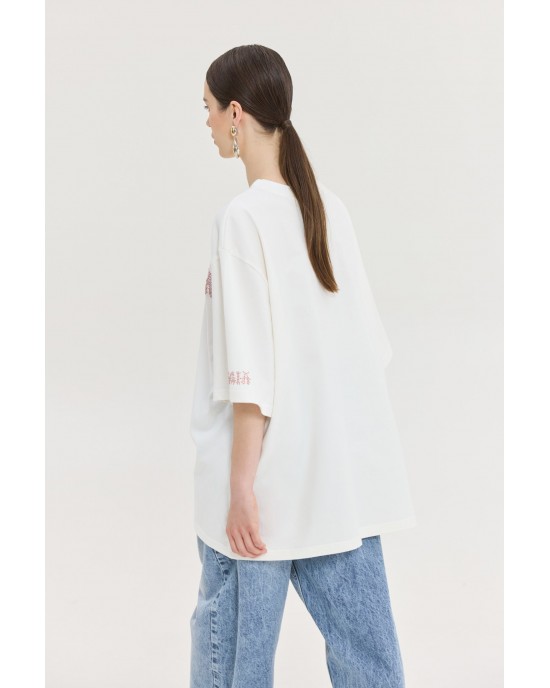 Hemithea Cheetah Metal Vibes T-shirt Off White Μπλούζα