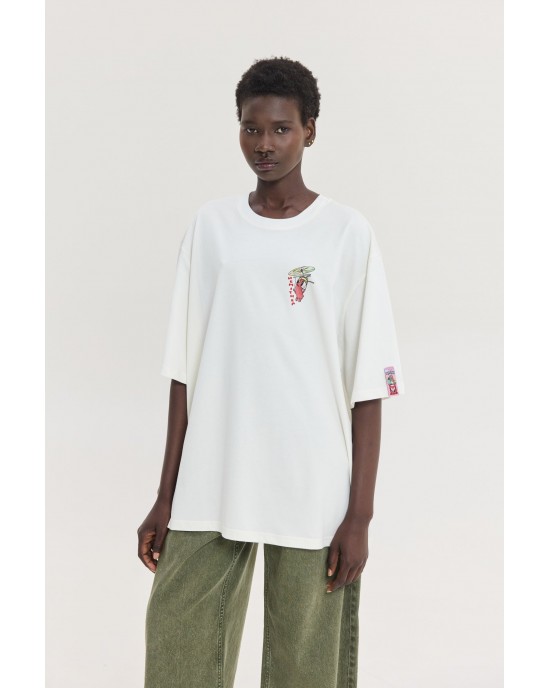 Hemithea Cheetah Elevator T-shirt White Μπλούζα