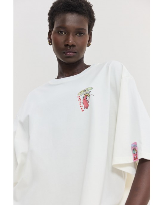 Hemithea Cheetah Elevator T-shirt White Μπλούζα