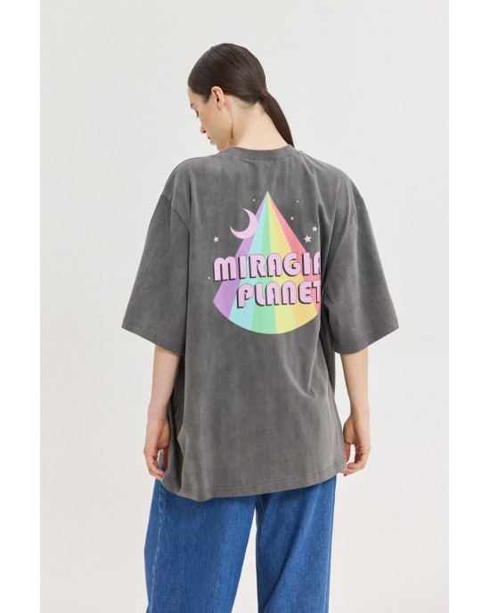 Hemithea Cheetah Rainbow Floyd T-shirt Used Grey Μπλούζα